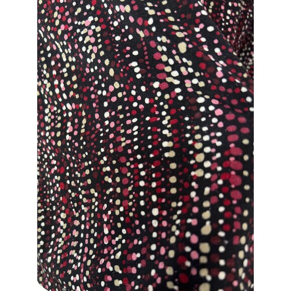 Nicki By Nicole Miller Womens Top L Multicolor Long Sleeve Collared Cinched Dots - Picture 5 of 6